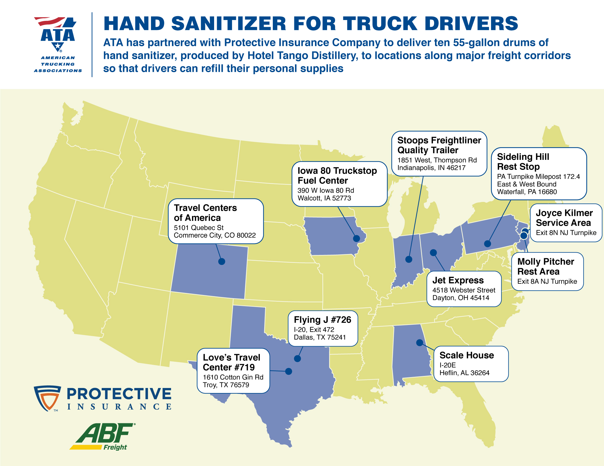 ATA Hand Sanitizer Locations