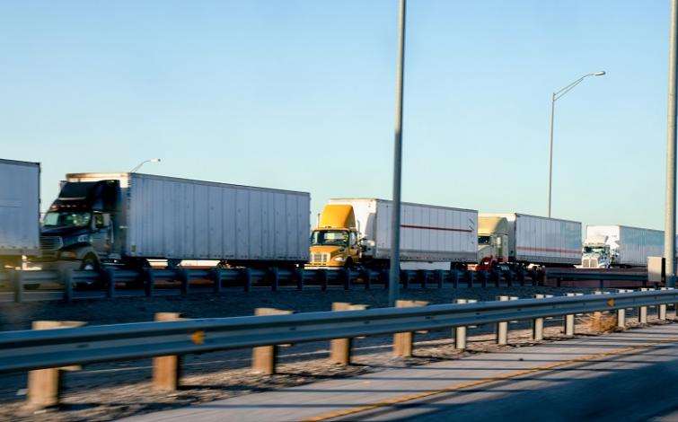 Trucks at Border Crossing